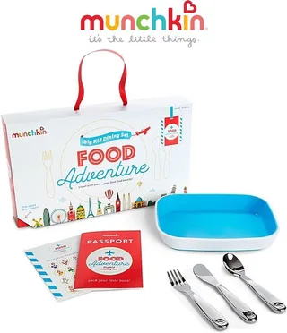 Food Adventure Kinder Bestekset - 4 Delig van Munchkin in Blauw – productfoto 1 van 2