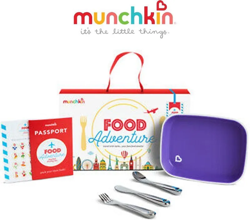 Food Adventure Kinder Bestekset - 4 Delig från Munchkin i Lila – produktbild