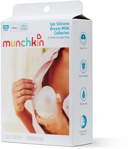 Handmatige Siliconen Borstkolf - Voor Moedermelk Opvangen en Afkolven - BPA-vrij - Inclusief Deksel en Draagkoord - 120 ml von Munchkin in Mehrfarbig – Produktfoto 4 von 4
