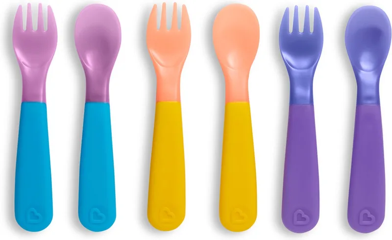 kinderbestekset - Kleurveranderende Vork en Lepels Setje Voor Baby's - Warmtegevoelig - Per 6 Stuks - Vanaf 12 Maanden de Munchkin en Color changing – photo produit