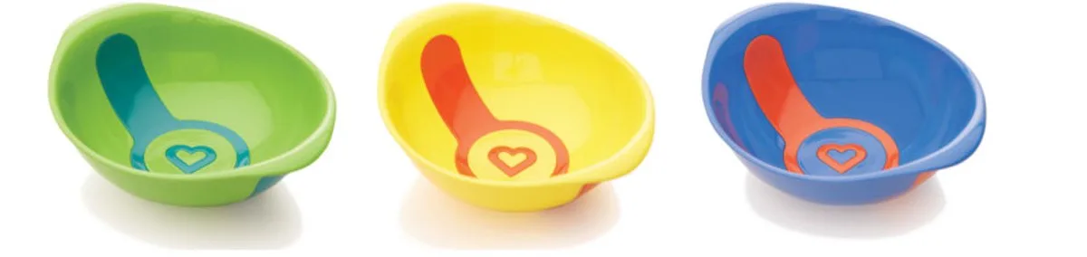 kinderservies - Warmtegevoelige Kommetjes - Set van 3 - Vaatwasserbestendig - vanaf 6 maanden - 3-delig Serviesset voor Kinderen by Munchkin in White hot kommetjes – product photo