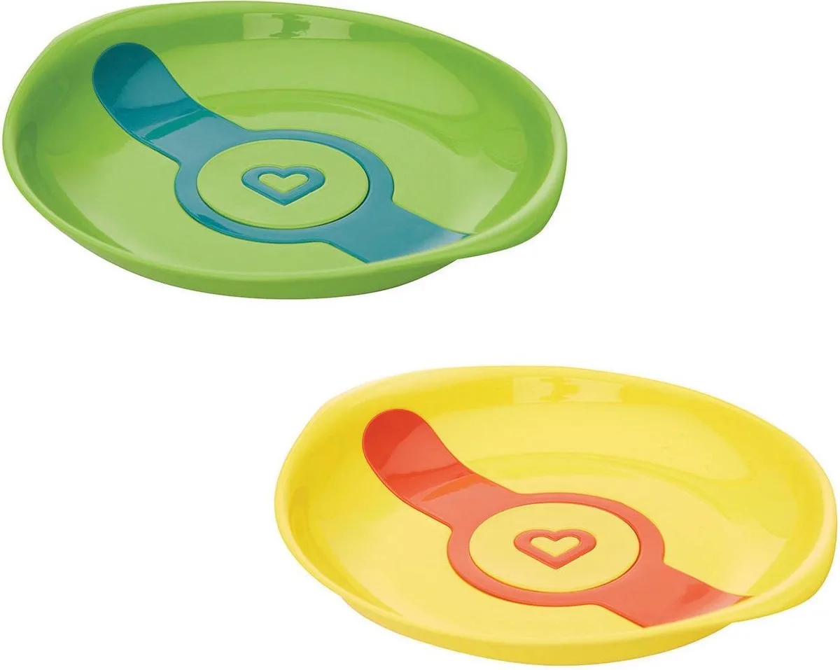 Kinderservies - White Hot Warmtegevoelige Bordjes - Eetschaaltjes - Per 2 Stuks - Vanaf 12 Maanden - Magnetronbestendig - Vaatwasserbestendig - 2-delig Serviesset voor Kinderen van Munchkin in White hot plates – productfoto