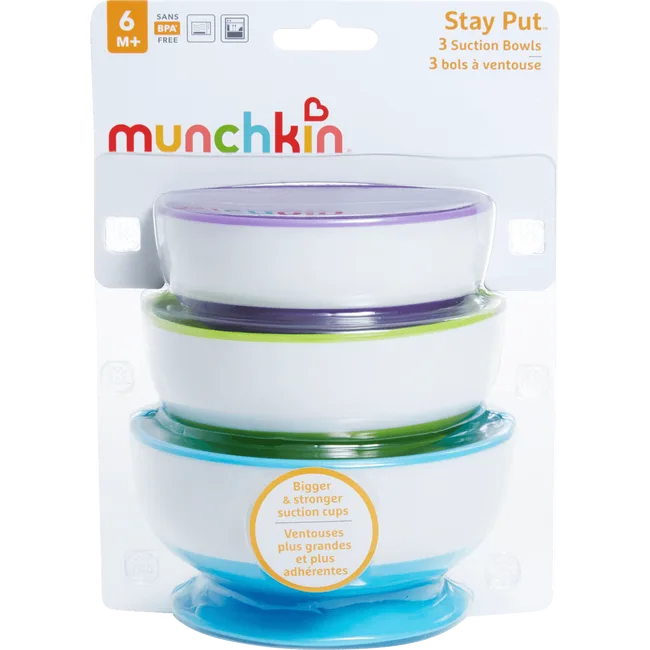 Lot De 3 Bols à Ventouse de Munchkin – photo produit