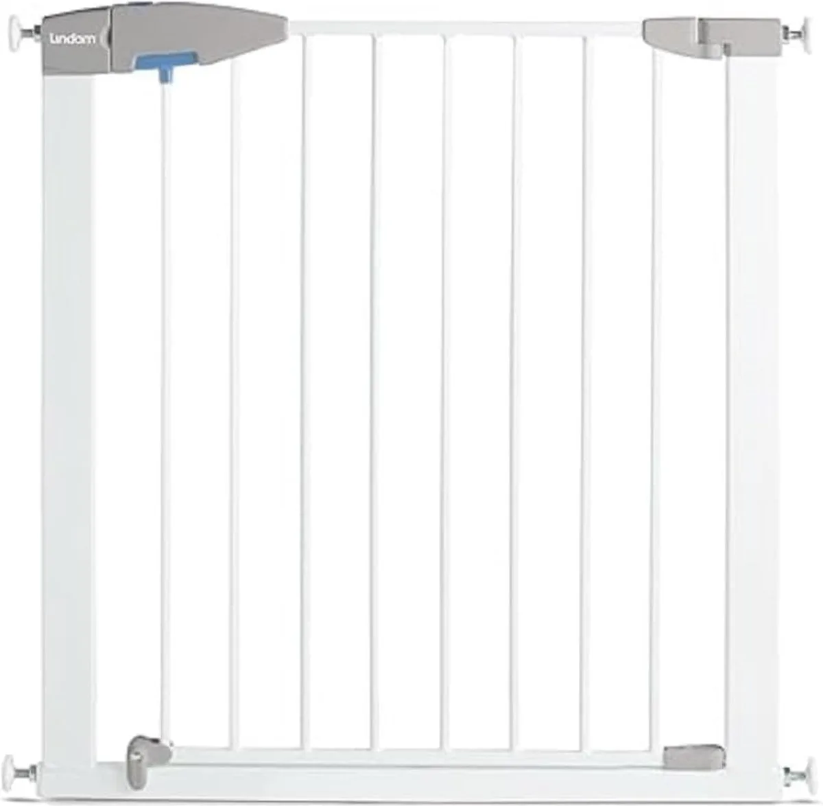 Lindam Traphekje zonder boren - Sure Shut Porte - Veiligheidshek - klembevestiging - metalen traphek - 75-82cm verlengbaar tot 138cm van Munchkin in Wit – productfoto