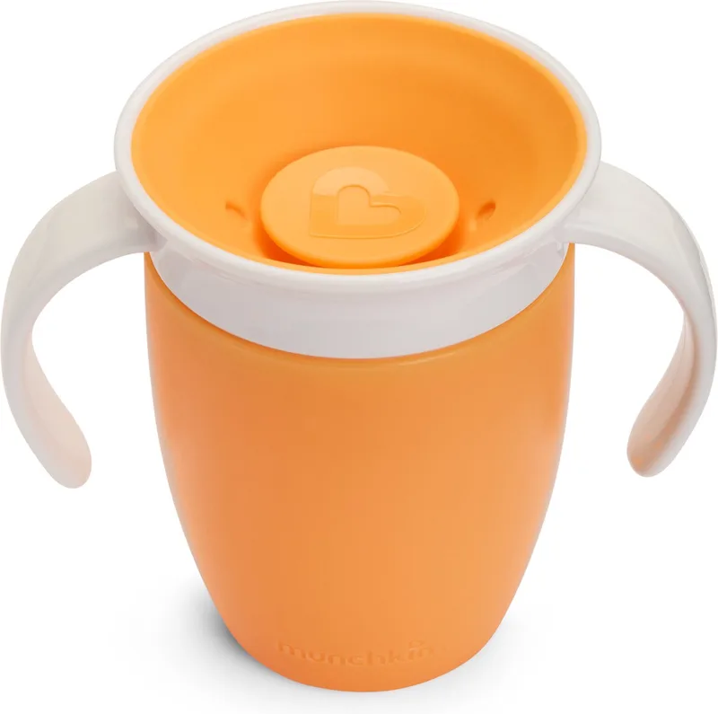 Miracle Anti-Lek 360° Drinkbeker - Trainer Cup - Oefenbeker voor Baby en Kind - 207ml - Oranje von Munchkin in Trainer Oranje – Produktfoto
