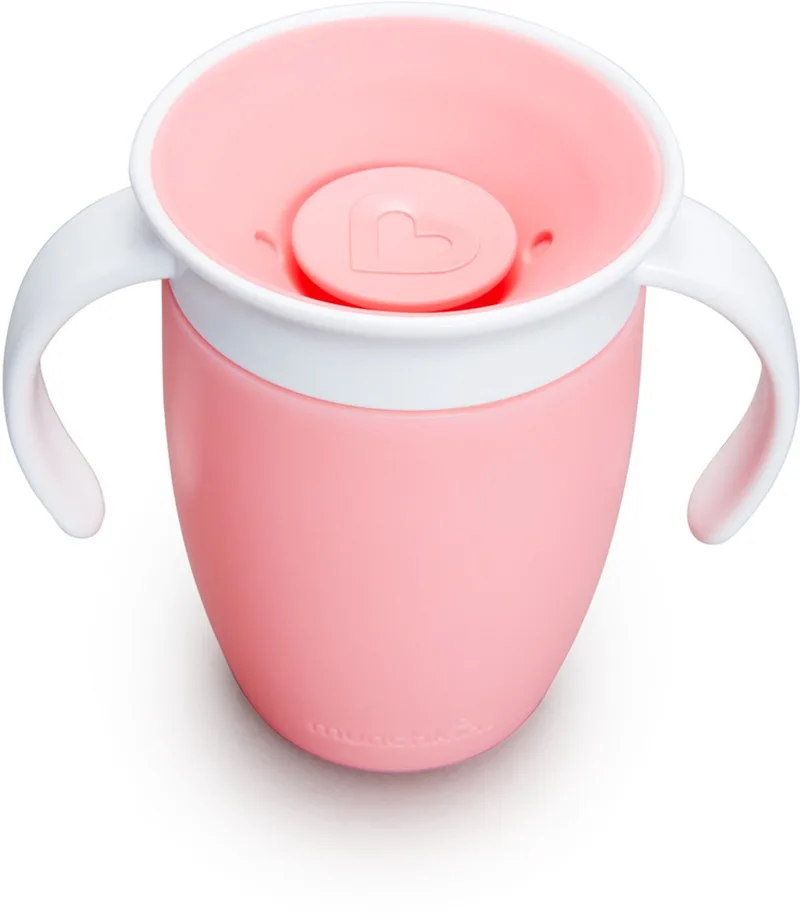 Miracle Anti-Lek 360° Drinkbeker - Trainer Cup - Oefenbeker voor Baby en Kind - 207ml - Roze van Munchkin in Trainer Roze – productfoto
