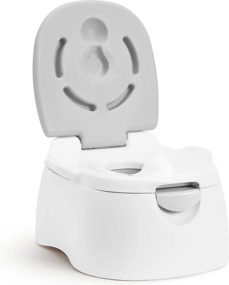 Plaspotje - Arm & Hammer™ Multistage Potty - 3-in-1 potje - WC-bril voor zindelijkheidstraining - Opstapje, Trainingsring voor op de bril en Potje - Toiletbril voor kinderen van Munchkin in Grijs – productfoto