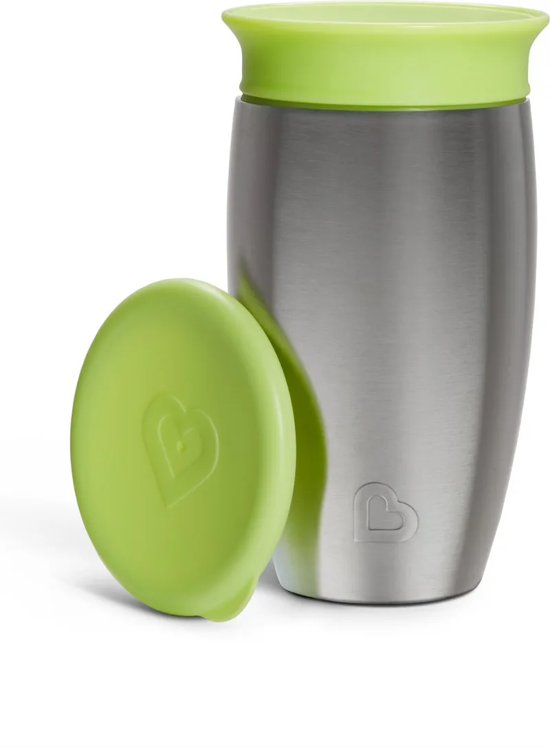 Roestvrijstalen Drinkbeker - Miracle® 360° Sippy Cup - Koelt tot 10 uur - Anti-Lek Drinkbeker - 266ml - Groen - Vanaf 12 Maanden van Munchkin in Steel Groen – productfoto