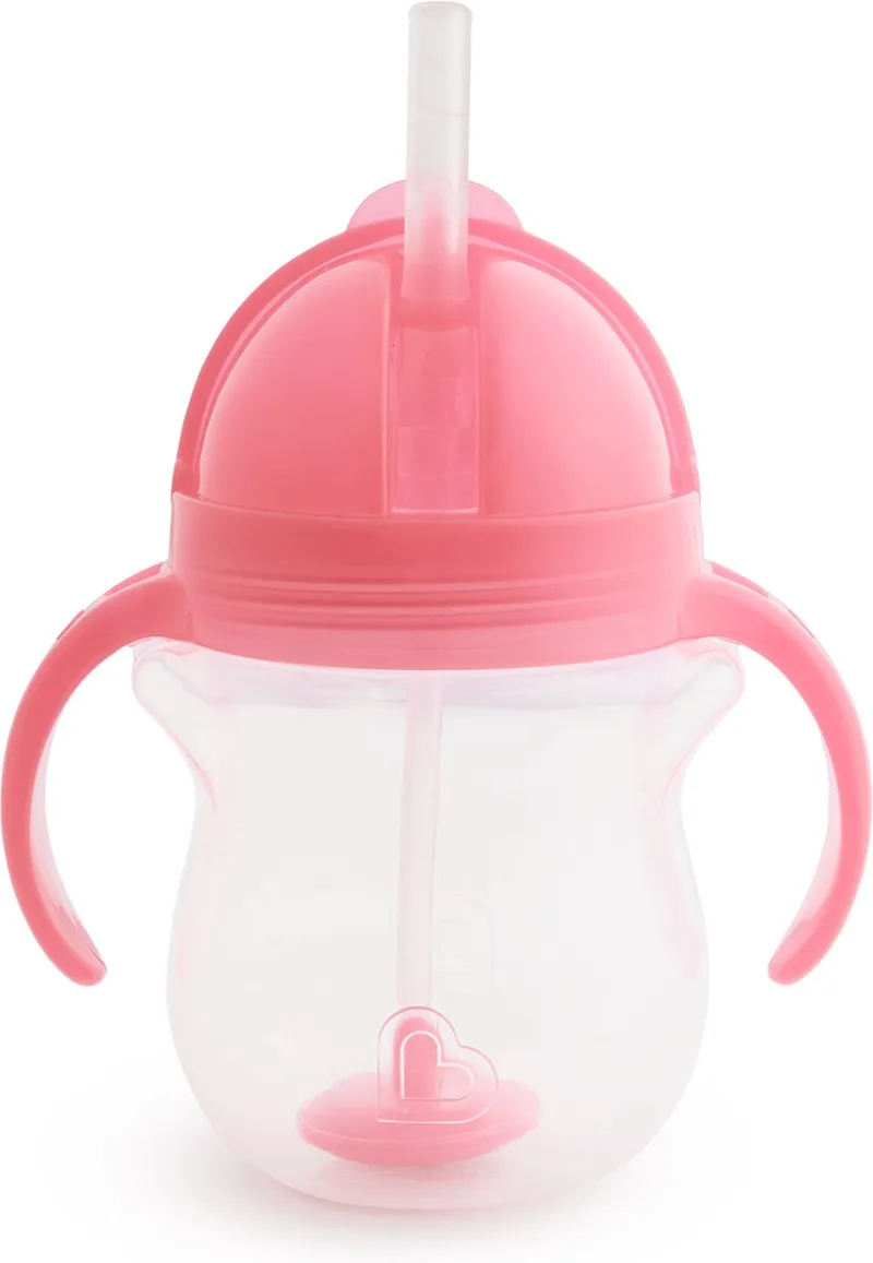 Tip & Sip Antilek Rietjesbeker - Drinkbeker met Rietje - Vaatwasserbestendig - Vanaf 6 maanden - 207ml van Munchkin in Roze – productfoto