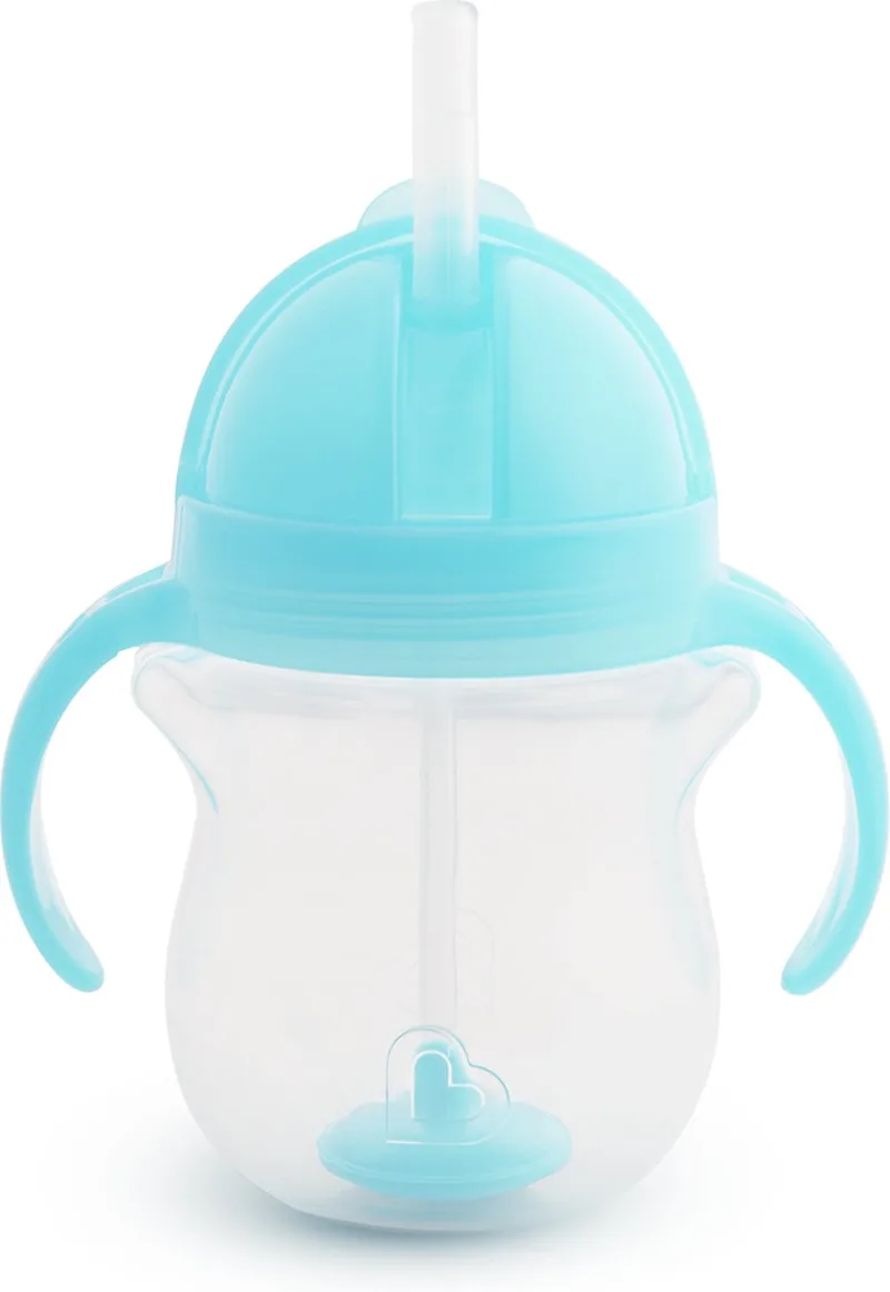 Tip & Sip Antilek Rietjesbeker - Drinkbeker met Rietje - Vaatwasserbestendig - Vanaf 6 maanden - 207ml van Munchkin in Blauw – productfoto