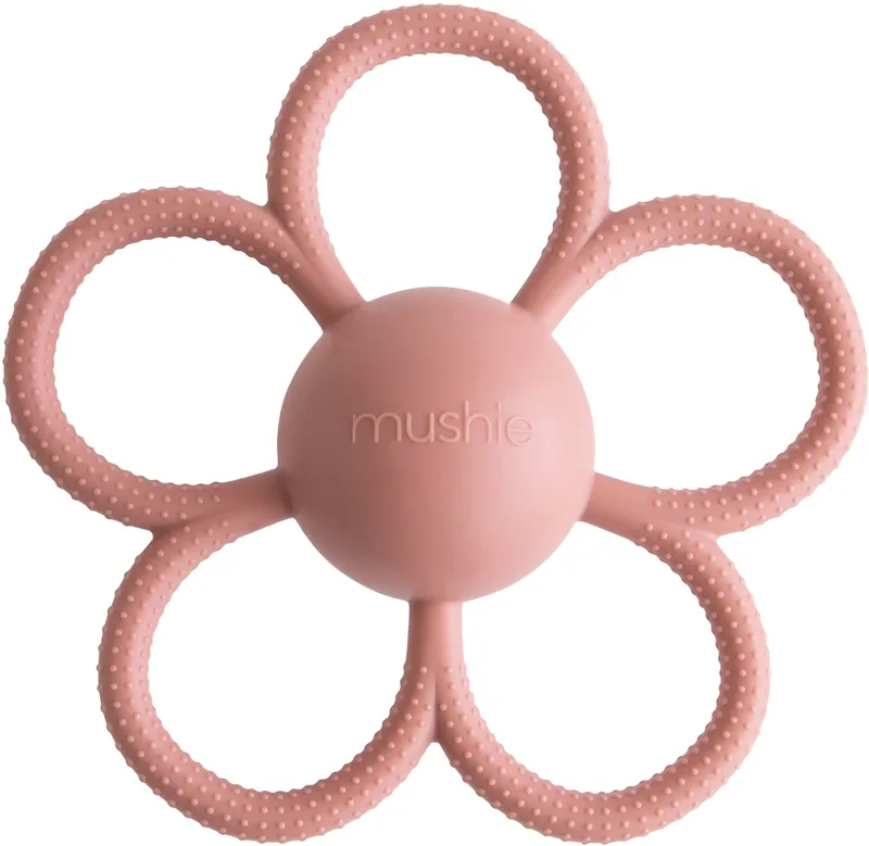 Bijtring Bloem Daisy van Mushie in Dove gray – productfoto