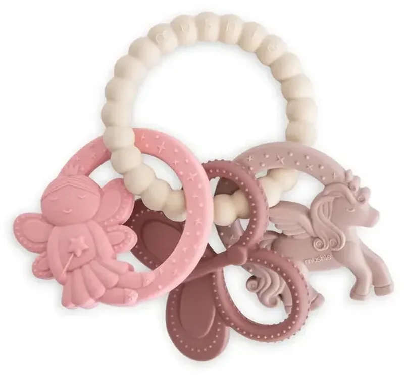 Bijtring Silicone Fairy by Mushie in [Beige, Pink, Paars] – product photo