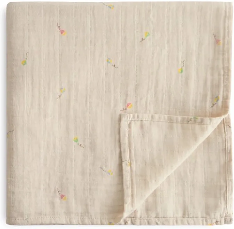 Hydrofiele Doek XL Swaddle Kite Vliegers van Mushie in Print – productfoto