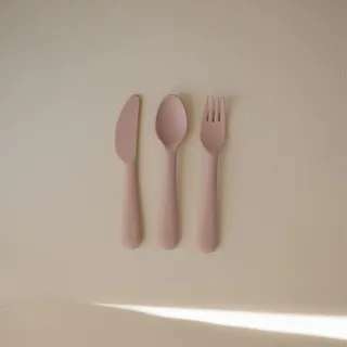 Kinderbestek Set Diner van Mushie in Blush – productfoto 4 van 4