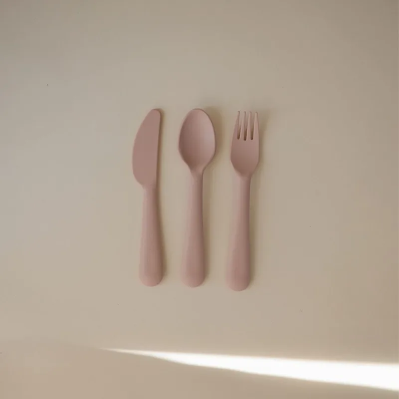 Kinderbestek Set Diner van Mushie in Blush – productfoto 4 van 4