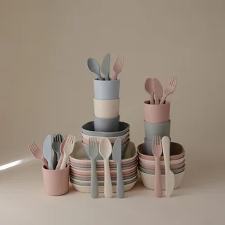 Kinderbestek Set Diner från Mushie i Elfenben – produktbild 2 av 4