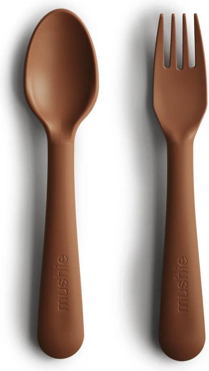Kinderservies Vork & Lepel - Bestek by Mushie in Caramel – product photo