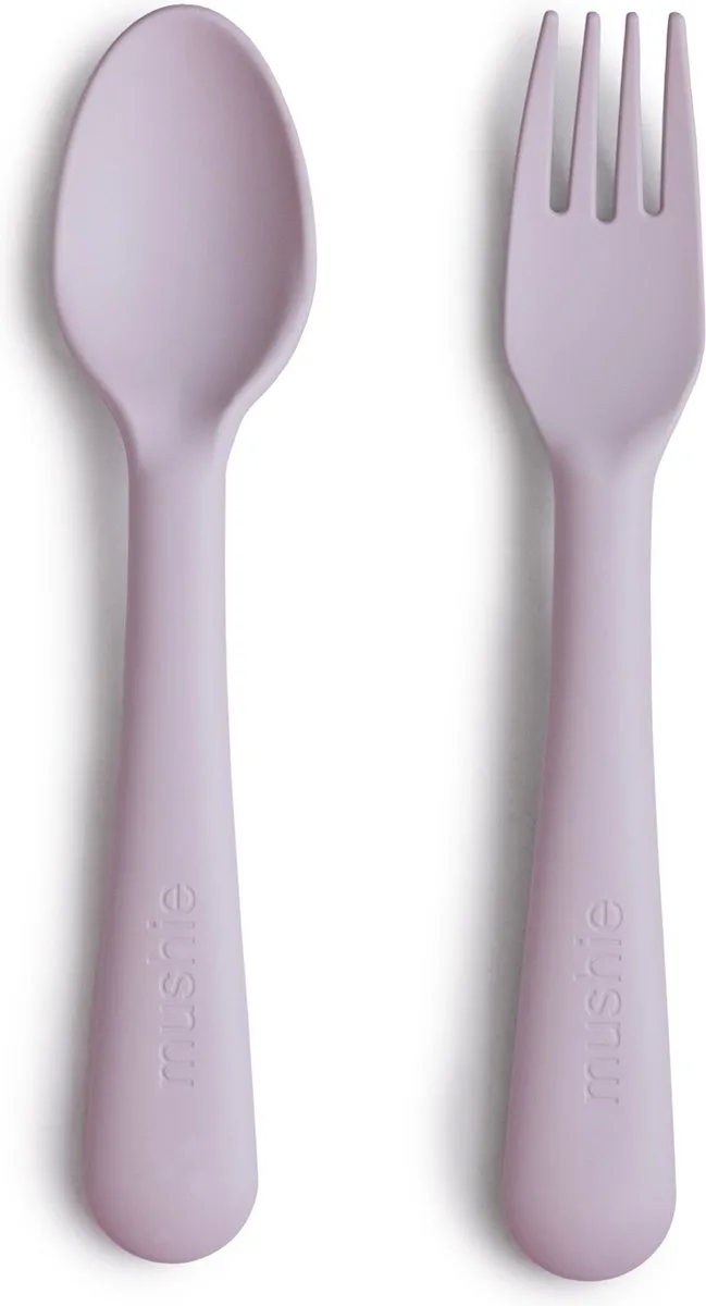 Kinderservies Vork Lepel de Mushie en Soft Lilac – photo produit