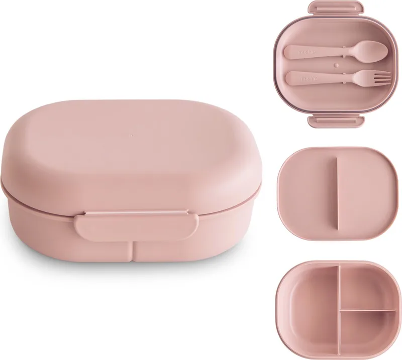 Lunchbox Incl. Bestek de Mushie en Blush – photo produit