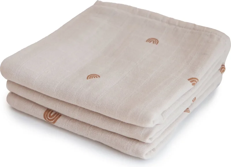 Multidoek Muslin Rainbow 3-Pack de Mushie en Multicolore – photo produit