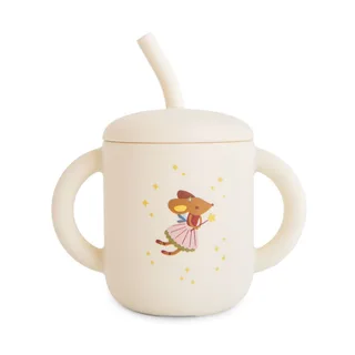 Oefenbeker Mushie met Rietje Fairy Mice fra Mushie – produktbillede 1 af 2