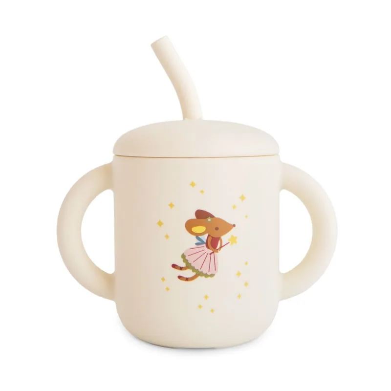 Oefenbeker Mushie met Rietje Fairy Mice fra Mushie – produktbillede 1 af 2