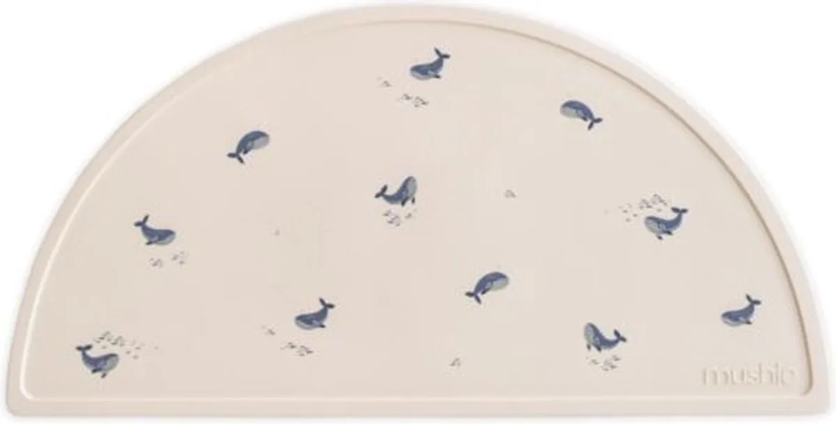 Placemat Siliconen de Mushie en Whales – photo produit
