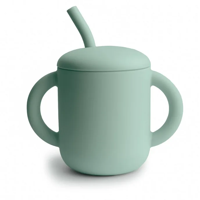 Rietjesbeker Mushie Cambridge Blue van Mushie – productfoto