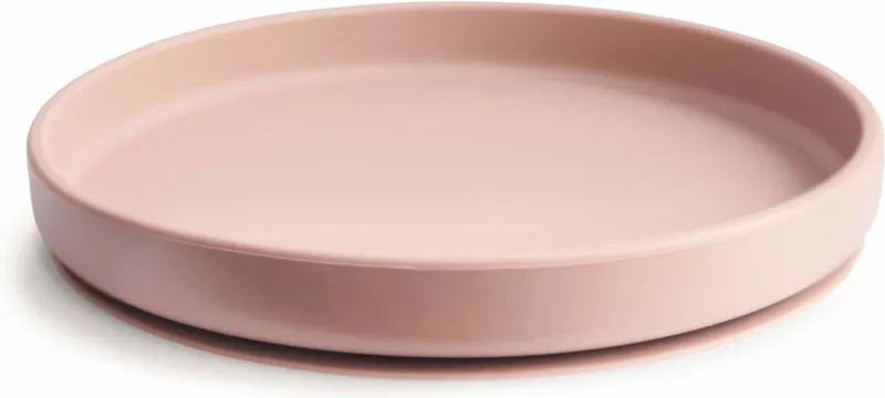 Silicone Bord met Zuignap - Borden & kommen van Mushie in Blush – productfoto