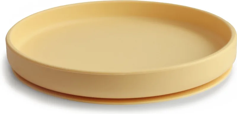Silicone Bord met Zuignap - Borden & kommen van Mushie in Daffodil – productfoto