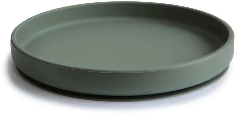 Silicone Bord met Zuignap - Borden & kommen van Mushie in Dried Thyme – productfoto