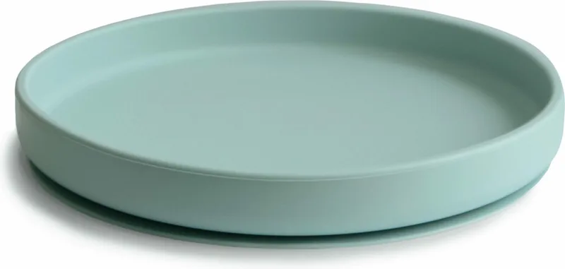 Silicone Bord Met Zuignap van Mushie in Cambridge Blue – productfoto