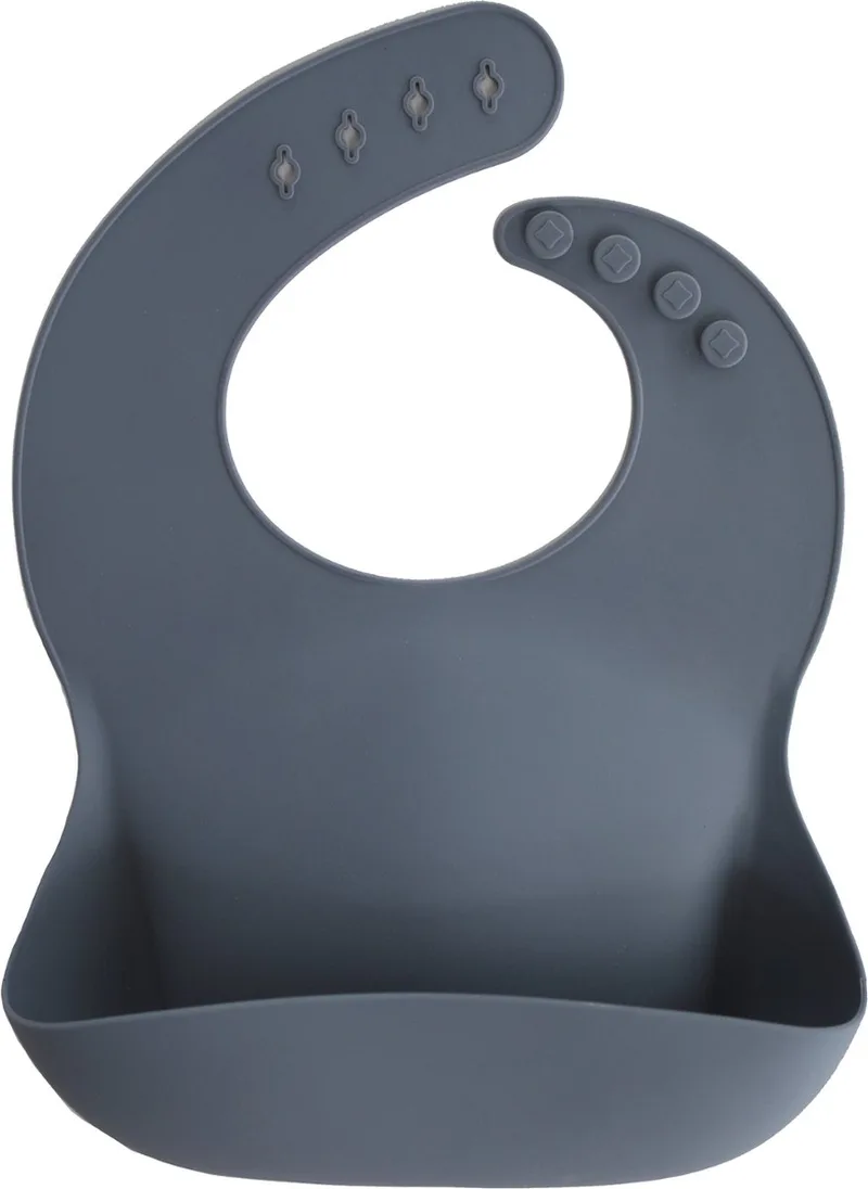 Siliconen Baby Slabbetje met Opvangbakje - BPA Vrij - afwasbaar de Mushie en Gris – photo produit