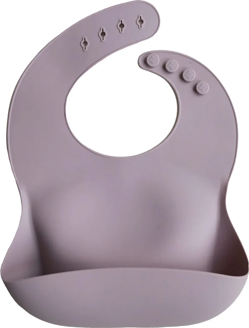 Siliconen Baby Slabbetje met Opvangbakje | Pale Mauve | BPA ftalaatvrij| afwasbaar by Mushie in Print – product photo