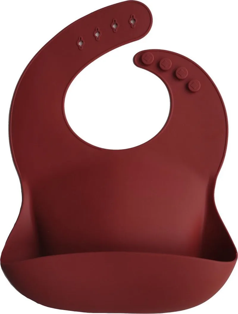 Siliconen Baby Slabbetje met Opvangbakje | Raw | BPA ftalaatvrij| afwasbaar | Bibs kleuren by Mushie in Sienna – product photo