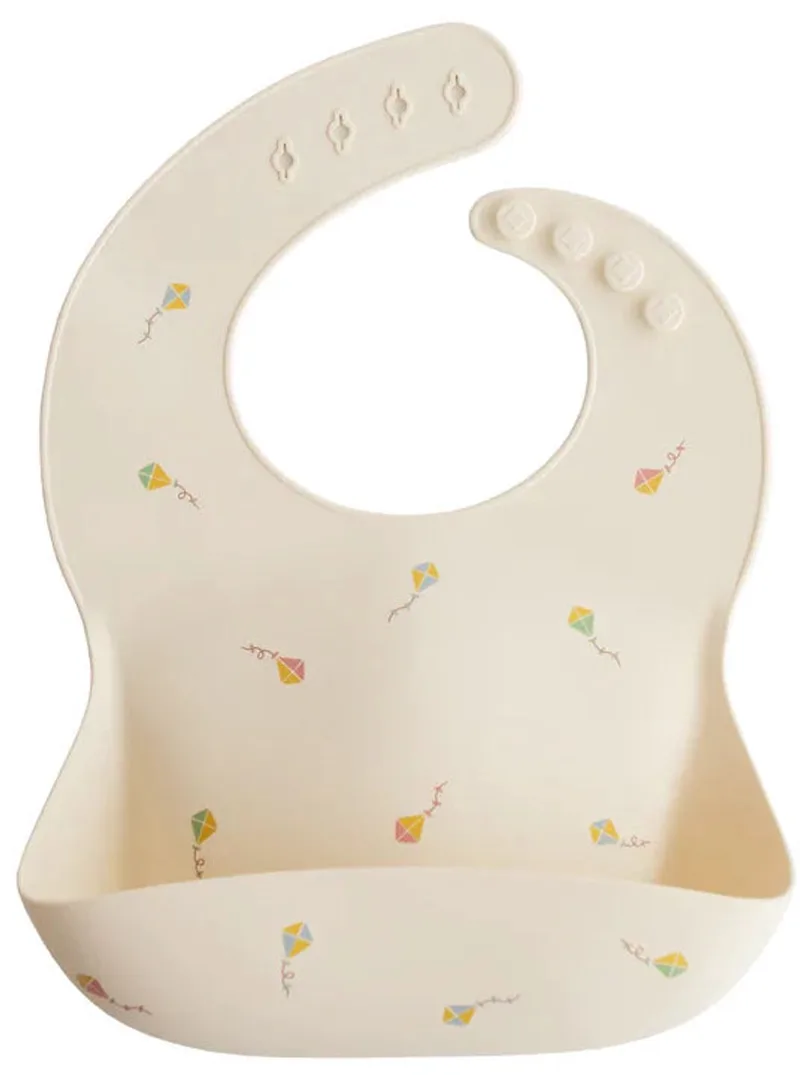 Siliconen Bib Slabbetje Vliegers Kite de Mushie en Print – photo produit