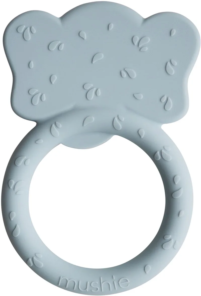 Siliconen Bijtspeeltje - Bijtringen - Elephant van Mushie in Blauw licht – productfoto