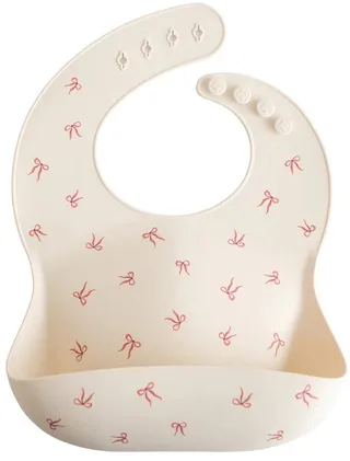 Siliconen Slabbetje - Bows by Mushie in Créme – product photo 1 of 3