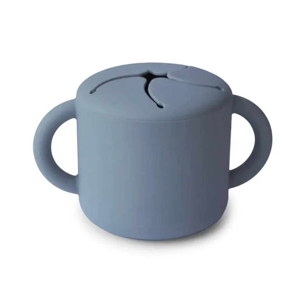 Snackbeker In Silicone - Blauw de Mushie – photo produit
