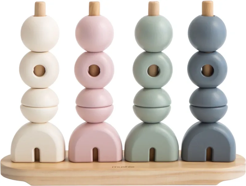 Stapeltoren - Hout van Mushie in Groen – productfoto