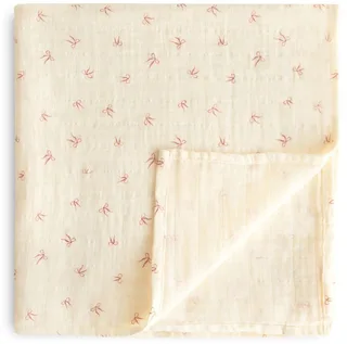 Swaddle - Bows - 120 x 120 cm van Mushie in Beige – productfoto 1 van 4