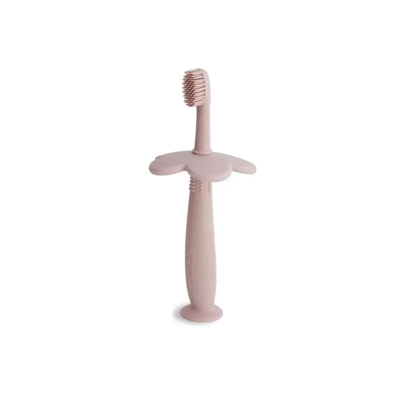 Training Baby Tandenborstel Flower - Blush från Mushie – produktbild