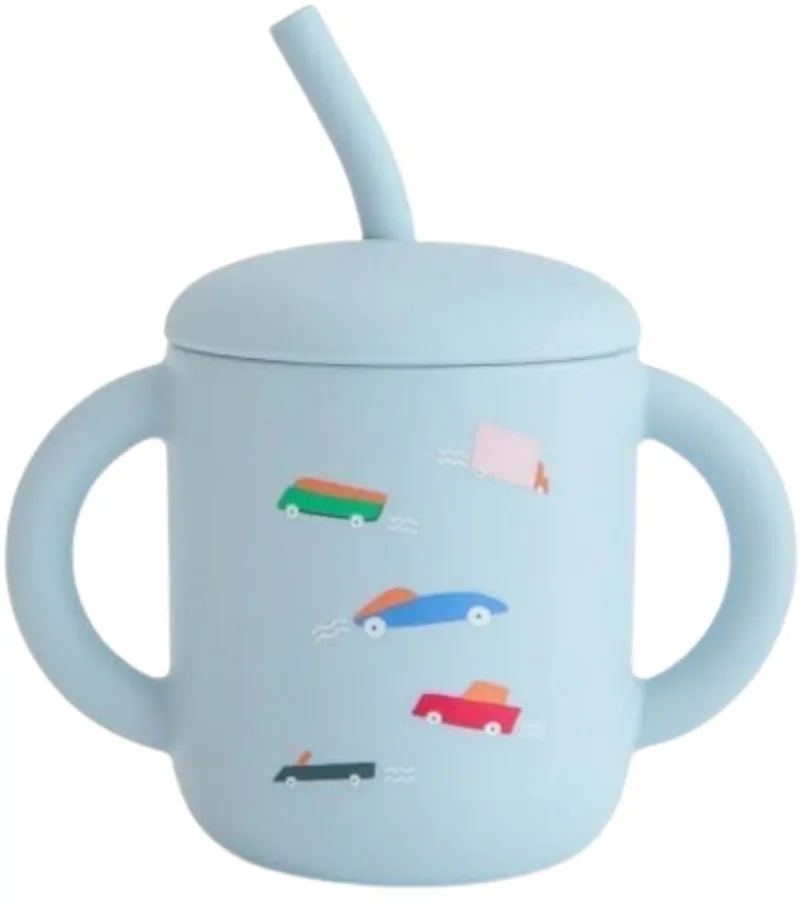 Training Drinkbeker met Rietje Cars van Mushie in Print – productfoto