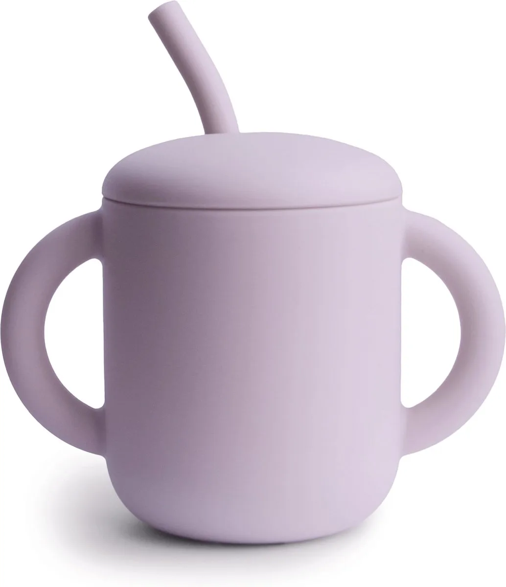 Trainings Drinkbeker met Rietje de Mushie en Soft Lilac – photo produit