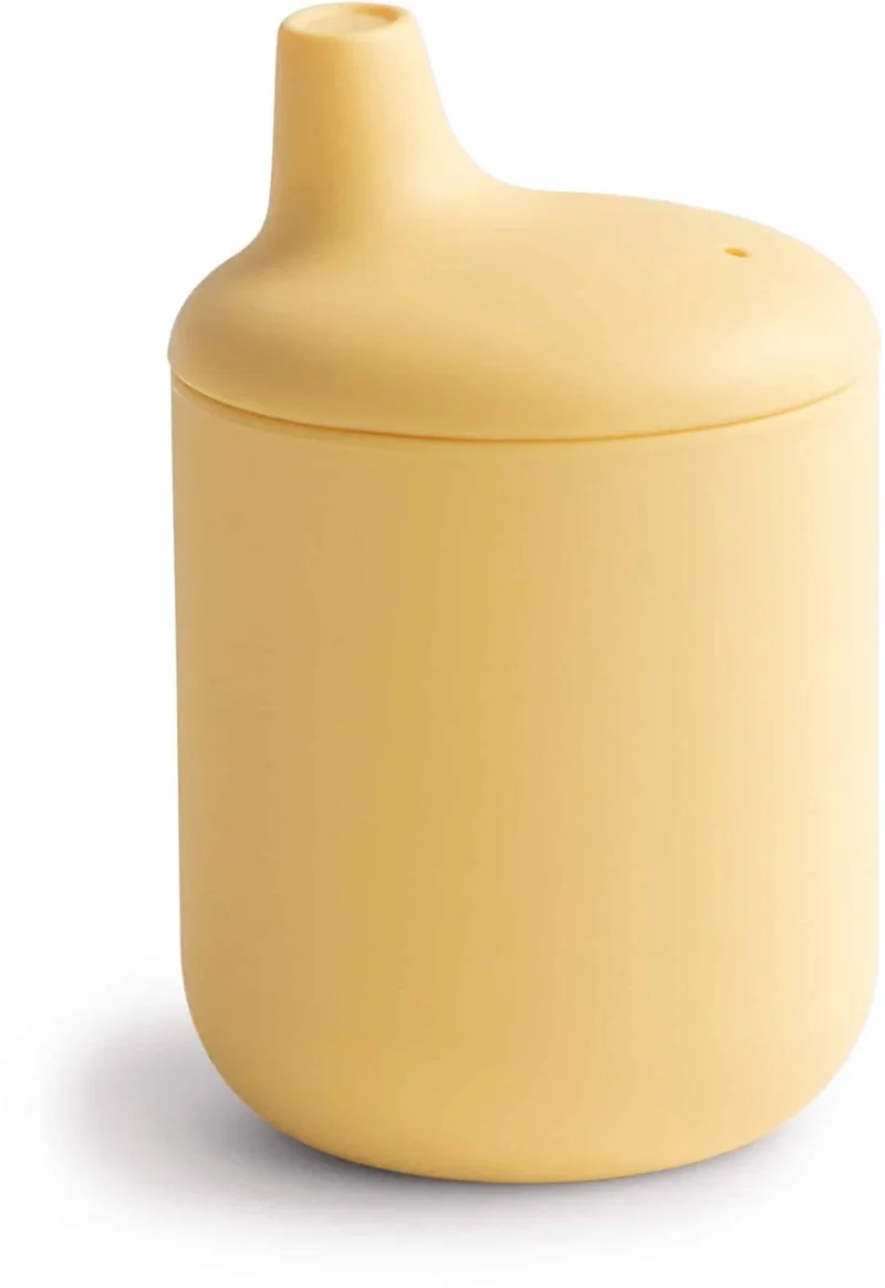 Tuitbeker Siliconen Sippy Cup - Pale Daffodil van Mushie in Print – productfoto