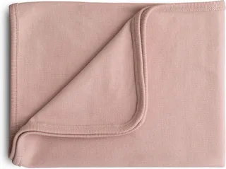 Wiegdeken Ribbed Baby Blanket - Blush by Mushie in Print – product photo 1 of 4
