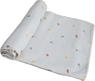 zachte grote Hydrofiel doek / Tetradoek | 120 x 120 cm | Dinosaurus van Mushie in Beige – productfoto 1 van 4