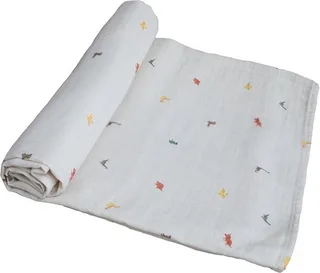 zachte grote Hydrofiel doek / Tetradoek | 120 x 120 cm | Dinosaurus van Mushie in Beige – productfoto 2 van 4