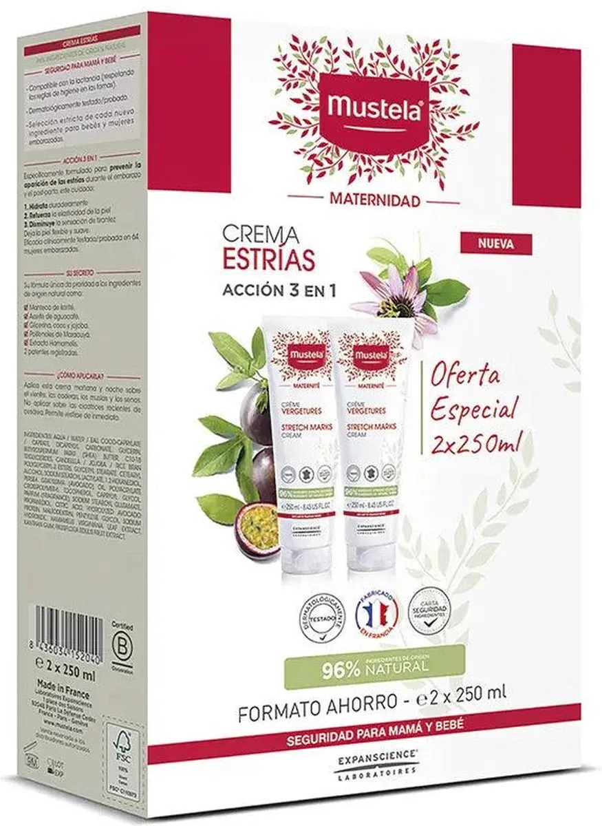 Anti-Striae Crème Mustela Duplo 3 in 1 (2 x 250 ml) från Mustela – produktbild