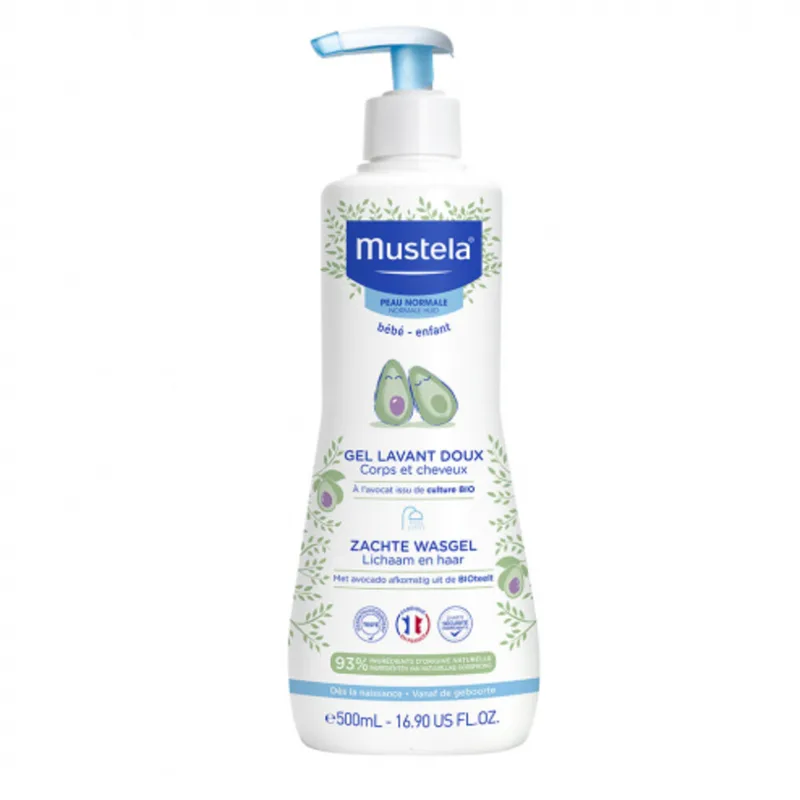 Baby Zachte Wasgel Normale Huid 500 ml van Mustela – productfoto